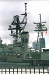 Main mast and fwd funnel
