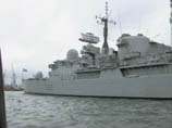 HMS Exeter midships to bow