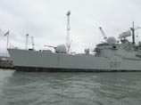 HMS Newcastle bow to bridge view