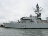 HMS Westminster side view of bow to bridge