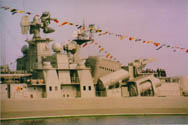 Aft view with missile launchers