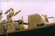 Starboard view of main gun