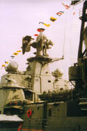 Rear radar masts and torpedo launcher