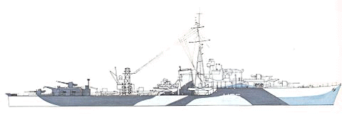 HMS Roubuck camoflage, 1943